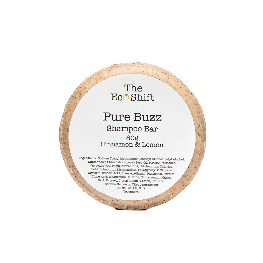Dandruff Control and Scalp Care - Pure Buzz Shampoo Bar with Cinnamon Extract and Lemon Oil